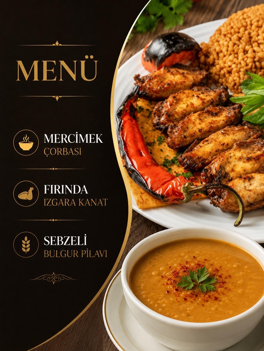 1. gün yetişkin menüsü — 6 Temmuz Pazartesi